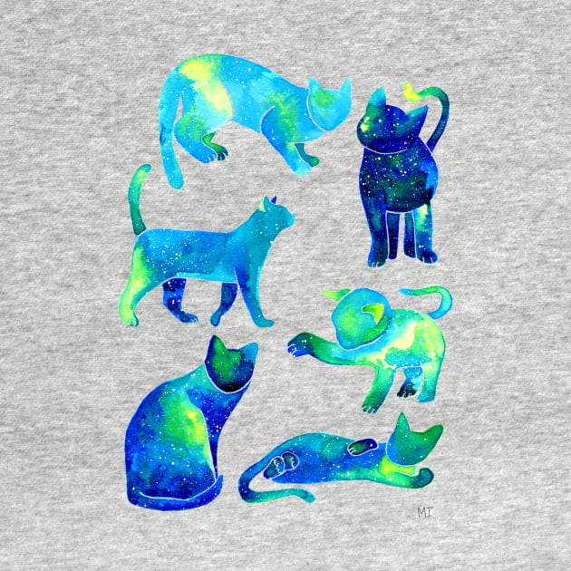 Galaxy Cats Pattern - Blue by monitdesign